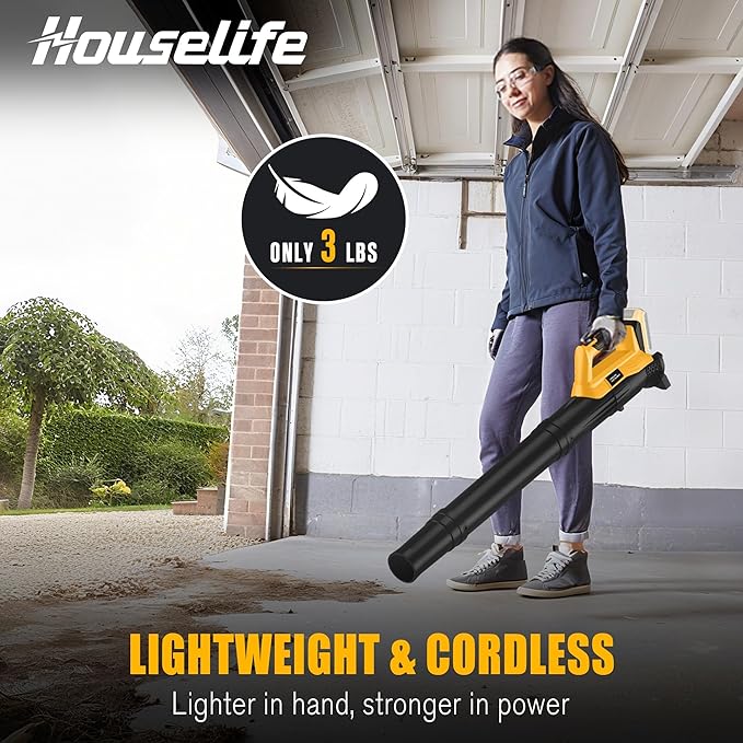 Ultra-Lightweight Cordless Leaf Blower(No Battery) Compatible with Dewalt 20V MAX Battery - 400 CFM/130 MPH Battery Powered Handheld Blower for Deck, Patio, Driveway,Yard,Garage Cleaning (Tool Only)