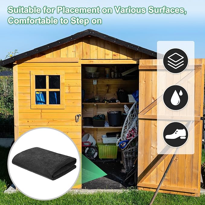 M METERXITY Outdoor Storage Shed Mat, 4x5 FT Waterproof Small Shed Flooring Mat for Patio Furniture Floor Protecting from Wear/Liquid/Dust/Oil, Non-Slip Carport Pad [Grey]