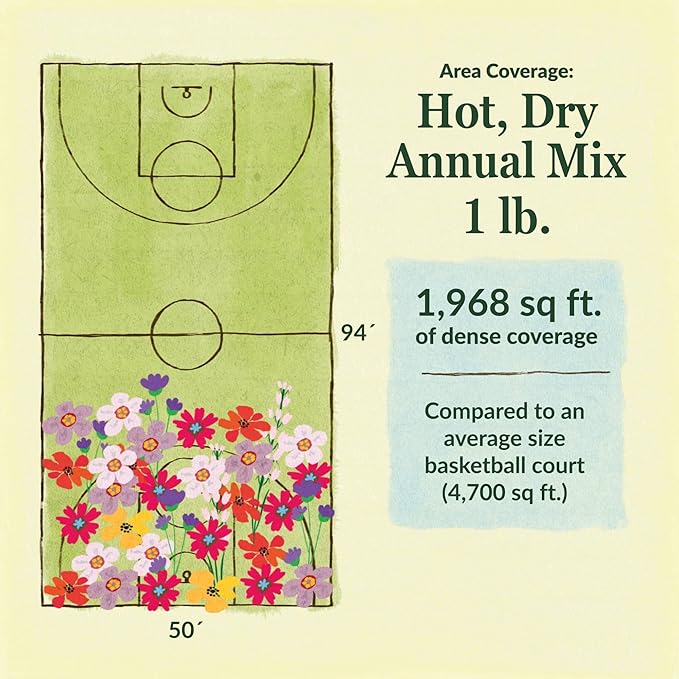 Ferry-Morse Wildflower Seeds - Hot, Dry Annual, Non-GMO, Cut Flower Mix, Full Sun - 1 lb
