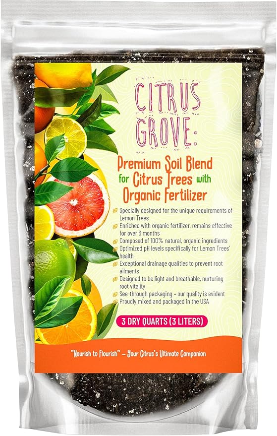 GARDENWISE Premium Organic Citrus Potting Soil for Indoor/Outdoor Plants - Perfect for Oranges, Lemons, Limes & Grapefruits Trees - Hand Blended for Optimal Growth (3 QUARTS)