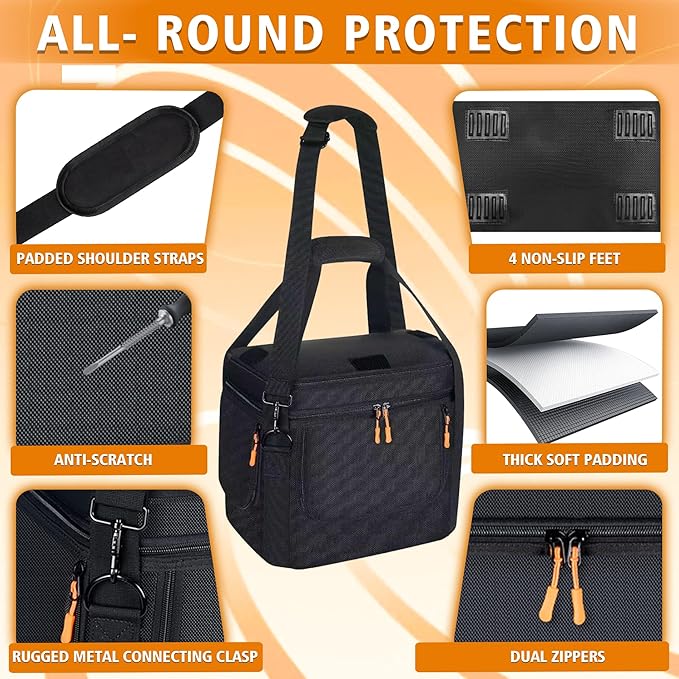 Portable Carrying Bag Compatible with BLUETTI Elite 100 V2/AC70/AC70P& Jackery Explorer 1000 V2，Power Station Storage Case for Accessories & Solar Generator，Adjustable Shoulder Strap（Only Bag）