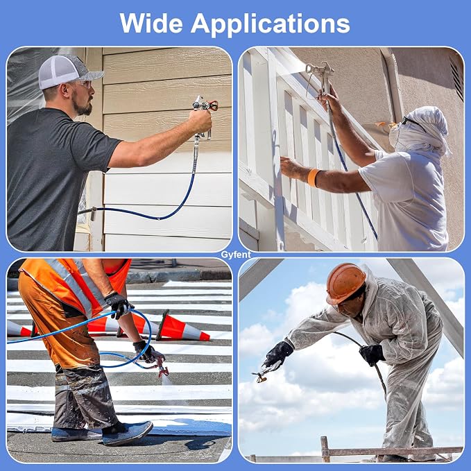 22Pcs Airless Paint Sprayer Gun Kit, 3600PSI Spray Gun with 50Ft x 1/4“ NPT Airless Paint Sprayer Hose & 6Pcs Reversible Spray Tips & Guide Tool & 4Pcs Extension Wand & 6Pcs Filters