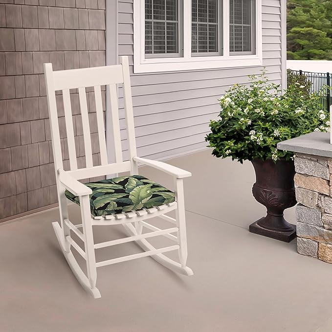 Arden Indoor/Outdoor Seat Or Rocking Chair Cushion, 19 x 18, Water Repellent, Rain Proof, Fade Resistant Cushion for Rocking Or Dining Chairs Onyx Cebu