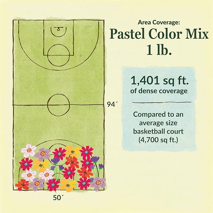 Ferry-Morse Flower Seeds - Pastel Color Mix, Non-GMO, Cottage Flowers - 1 lb