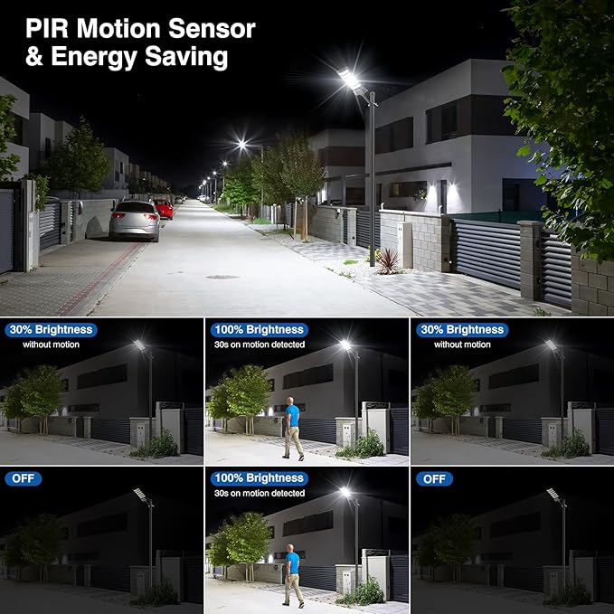 Solar Street Lights Outdoor Waterproof ,26000LM 6500K 320°Wide Angle Flood light, LED Solar Parking Light with Motion Sensor and Remote Control for Outdoor, Streets, Courtyards,Parking Garages,-4Pack