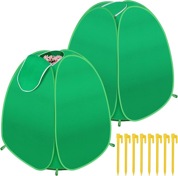 2 Pack Plant Covers Freeze Protection, 28x28x33 Winter Shrub Frost Covers for Outdoor Plants, Warm Plant Protectors Tent for Protecting Fruit Tree Potted Plants and Shrub from Freezing Animals Eating