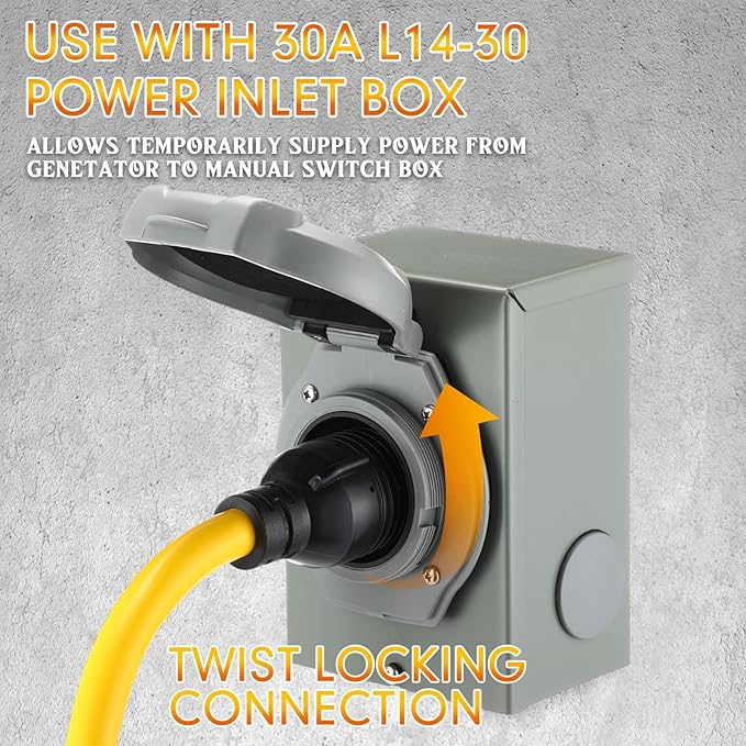 Tellegloww NEMA 6-50P to L14-30R 10 FT 30 Amp Welder Adapter Cord, 3 Prong 50amp Welding Outlet to 4 Prong 30amp Generator Locking Plug, Generator to Welder Adapter STW 10 AWG, ETL Listed