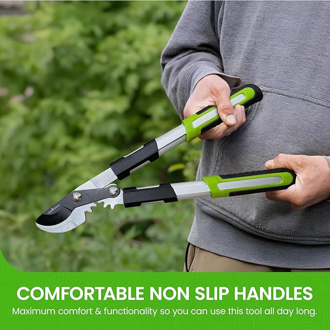 GARDEN GURU Bypass Loppers Tree Trimmer Clipper - 3X Cutting Power Gardening Loppers - Comfort Grip Handles - Carbon Steel Blade – Heavy Duty Branch Cutter –Cut Thick Branches w Ease - 1 Case (30 Pcs)