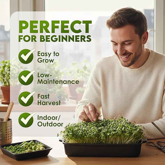 Nature Jim’s Sprouts Organic Salad Mix – Non-GMO Microgreen Seeds, Perfect for Growing Nutritious Organic Broccoli, Alfalfa, Radish & Clover Sprouts – Easy Indoor/Outdoor Home Sprouting Seeds – 1lb