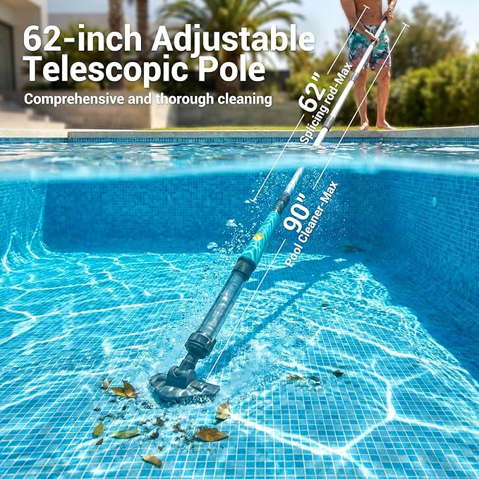 MUTAOMWY Hot Tub Vacuum,Cordless Handheld Pool Vacuum Cleaner - Pool Cleaner for Inground Pools, for Hot Tubs and Spa,12 Gallons/Min Powerful Suction