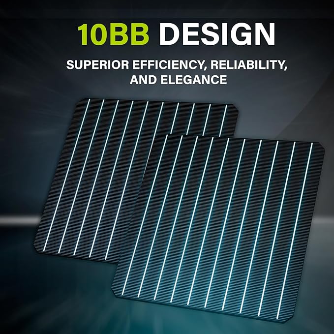 Newpowa 10BB 60 Watt 24 Volt Solar Panel High-Efficiency Monocrystalline PV Module Designed for 24V Off Grid System, Charge Your Battery of RV, Boat, Camper, Trailer, Gate Opener