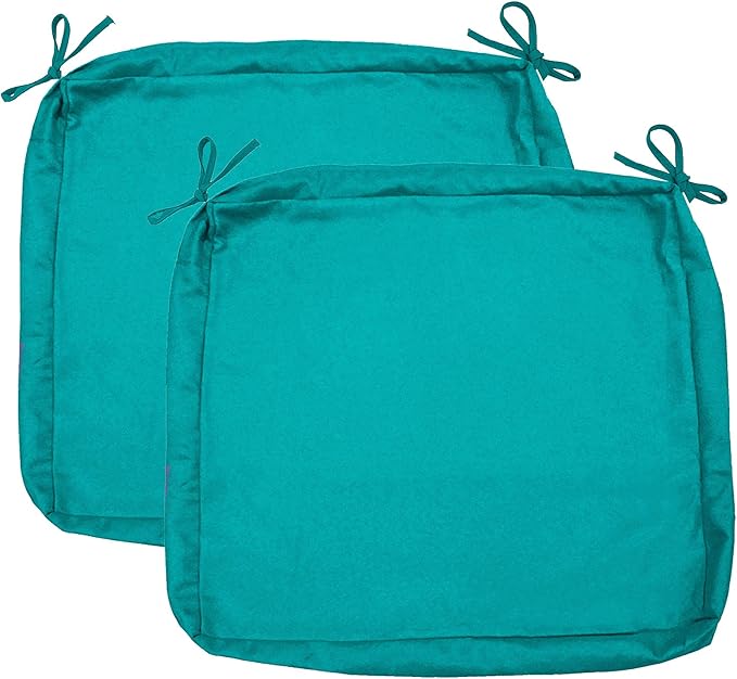 Sigmat Outdoor Seat Cushion Cover Water Repellent Square Chair Cushion Cover-Only Cover Teal 18"x18"x2"(2 Covers)
