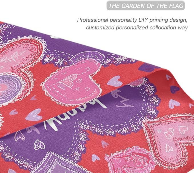 Pfrewn Valentine House Flag 28 x 40 Double Sided, Retro Pink and Lavender Hearts Garden Yard Flags Welcome Spring Outdoor Indoor Banner for Wedding Party Home Decorations