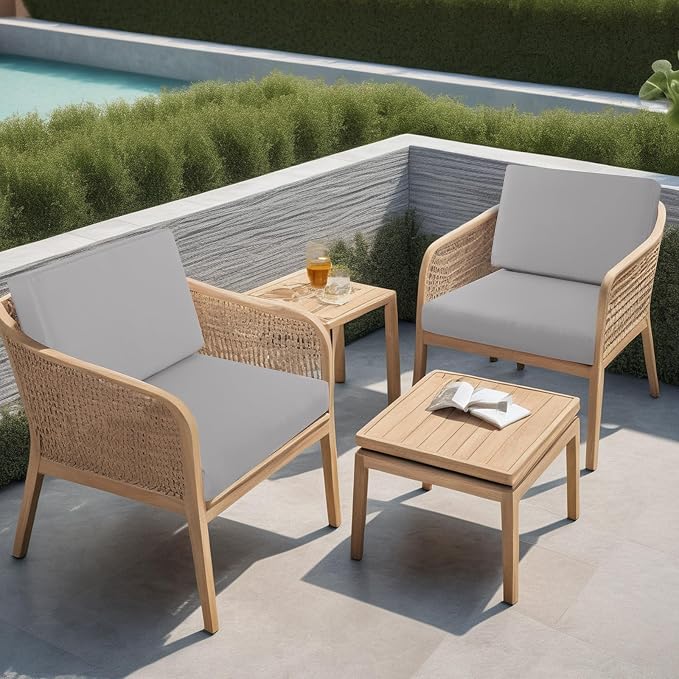 idee-home Outdoor Chair Cushions for Patio Furniture, Outdoor Seat Cushion | Waterproof Hampton Bay Deep Seat Replacement Couch Cushions for Garden Backyard Deck 28.5 x 28.5 Grey