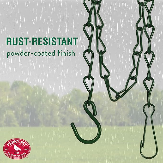 Perky-Pet 33 in Hanging Chain for Bird Feeders - Easily Hang Bird Feeders from Tree Branches, 65T - 33" long & holds up to 16 lb - Rust Resistant Chain