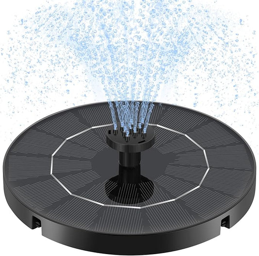 3.5W Solar Water Fountain, Upgraded Version Solar Fountain for Bird Bath, with 6 Nozzles & Fixed Pipes, Silent Floating Solar Water Pump for Bird Baths, Gardens, Ponds, Fish Tank, Outdoor