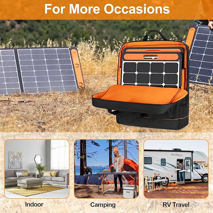 HODRANT Solar Panel Storage Bag with Bright Lining, Travel Solar Panel Carrying Case Compatible with Jackery SolarSaga 100W 100X 200W, Padded Carrier Organizer Compatible with ZOUPW 100W 110W 200W