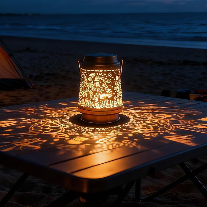 Sea Turtle Solar Lanterns Outdoor Waterproof, Sea Turtle Gifts for Women Men Hanging Solar Lights for Outside, Decorative Light for Garden Patio Porch Yard Decor