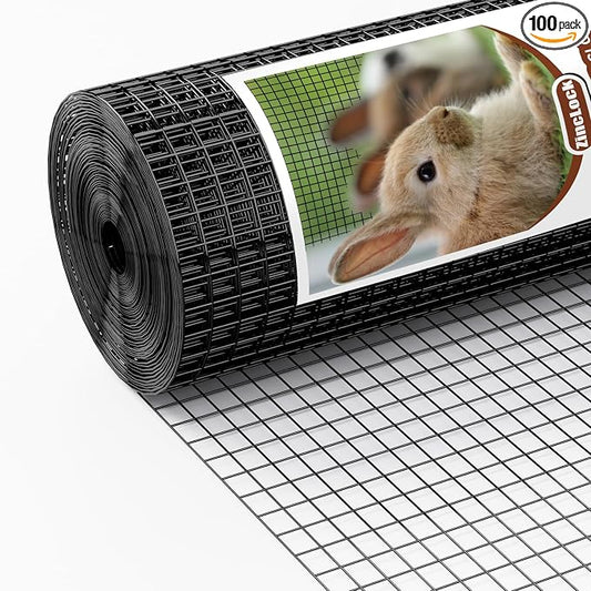 Black Hardware Cloth 1 inch 48 x 100 ft Mesh 17 Gauge Vinyl PVC Coated Welded for Gopher Wire, Rodent Mesh Preventing Hare, Raccoons, Foxes, Groundhog Poultry Netting