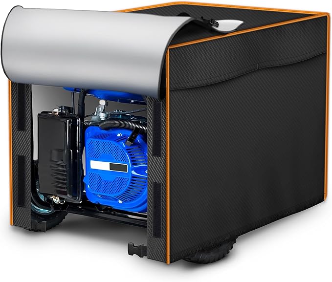 Outdoor Generators Cover 30x30x26 inch, Waterproof & Heavy Duty Cover & Windproof for Most Generators 5000-1500 Watt, Black