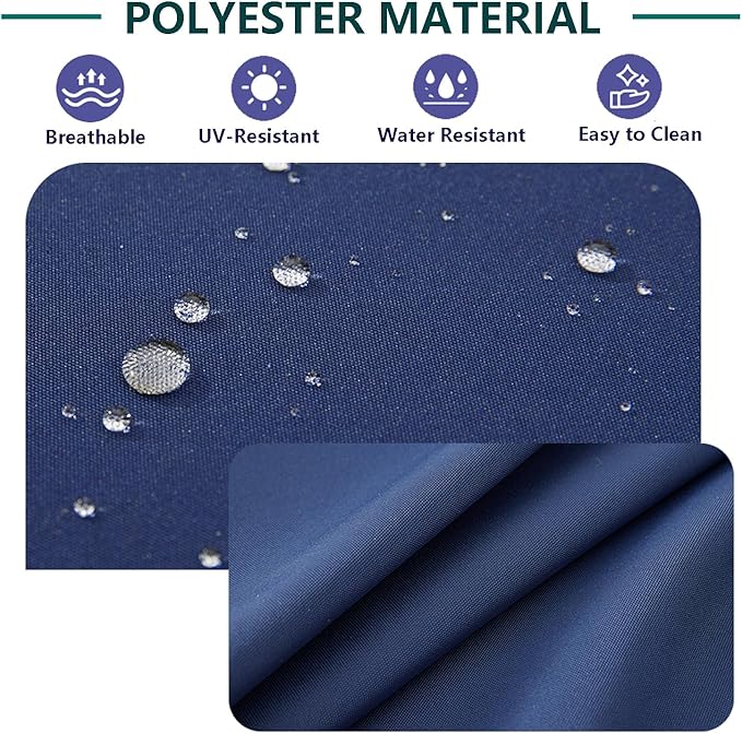 FLYMEI Patio Cushion Covers 20x20x2 Waterproof Outdoor Cushion Cover Replacement 2Packs Outdoor Seat Cushion Slipcover for Rattan Chair Sofa, Navy Blue