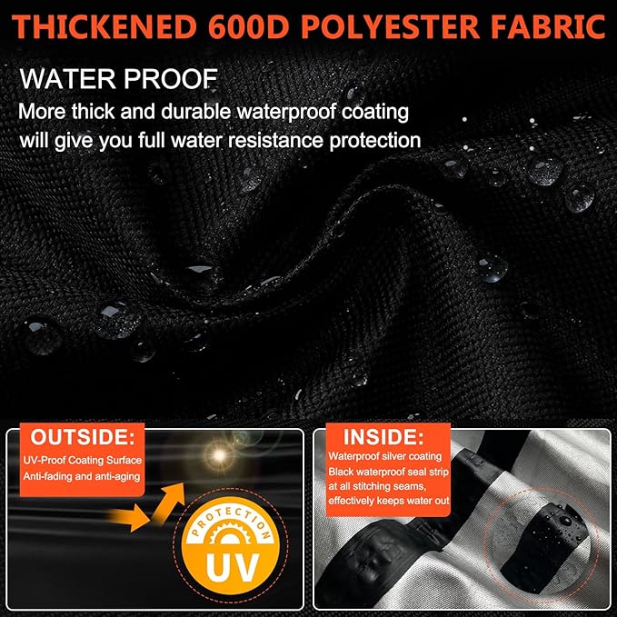 Bike Storage Shed with Rain Cover,2X Sturdy 600D Polyester Cloth,Waterproof Outdoor Bicycle 2-3 Bikes Tent,Waterproof Zipper,Garden Tools,Toys,Backyard Mowers Shelter,8X Windproof Ropes