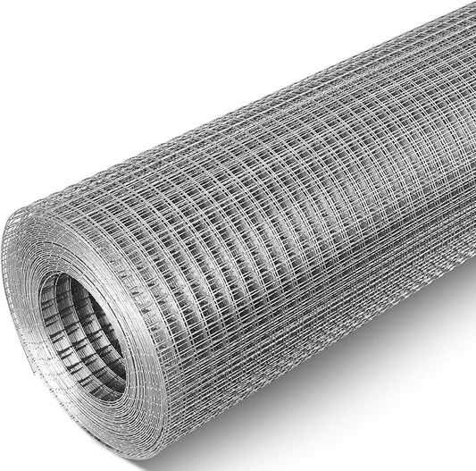 TUSON Hardware Cloth 1/2 inch 48 x 100 ft 19 Ga, Hot-Dip Galvanized After Welding, Chicken Wire Mesh Roll Hardware Mesh Welded Wire Fencing Chicken Garden Fencing