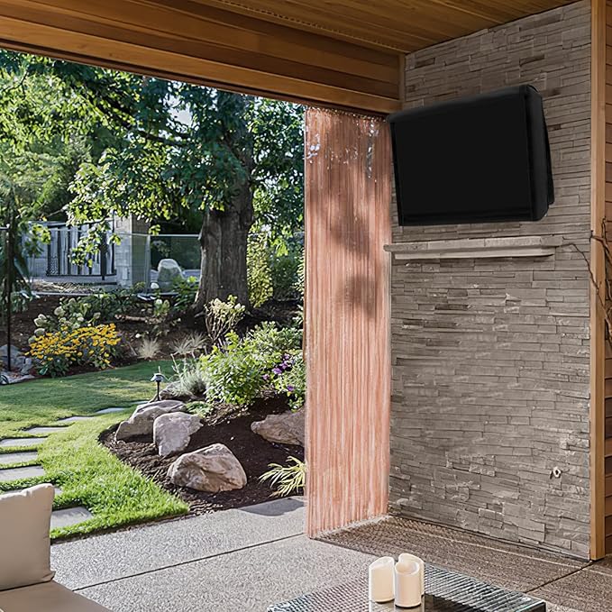 Outdoor Cover for 55 to 58 Inch TV With Openable Front Flap for Watching, Convenient Use Without Remove, Durable With Free Cleaning Cloth