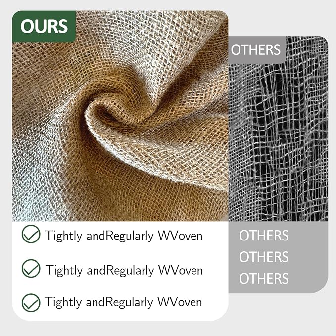 20" x 7 Feet Burlap Fabric Roll Burlap Fabric by the Yard, Natural Jute Garden Fabric for DIY Crafts, Multipurpose Tree Wrap, Outdoor Plant Cover, Weed Barrier, Landscaping, Rustic Party Decor