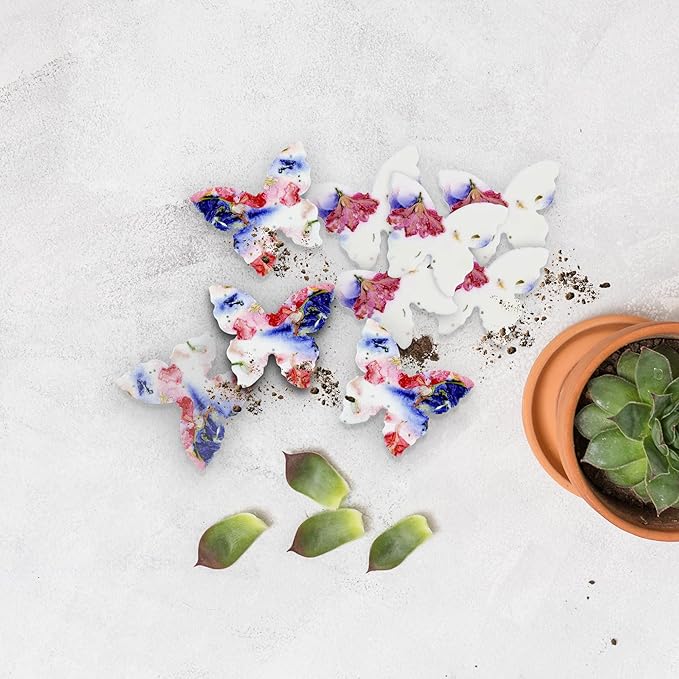 50pcs Small Pink & Purple Butterfly Seed Paper – Writable & Plantable Wildflower, Mom's Gift for Mother’s Day, Use for Wedding, Baby Shower, Party Favors & Easter Decorations