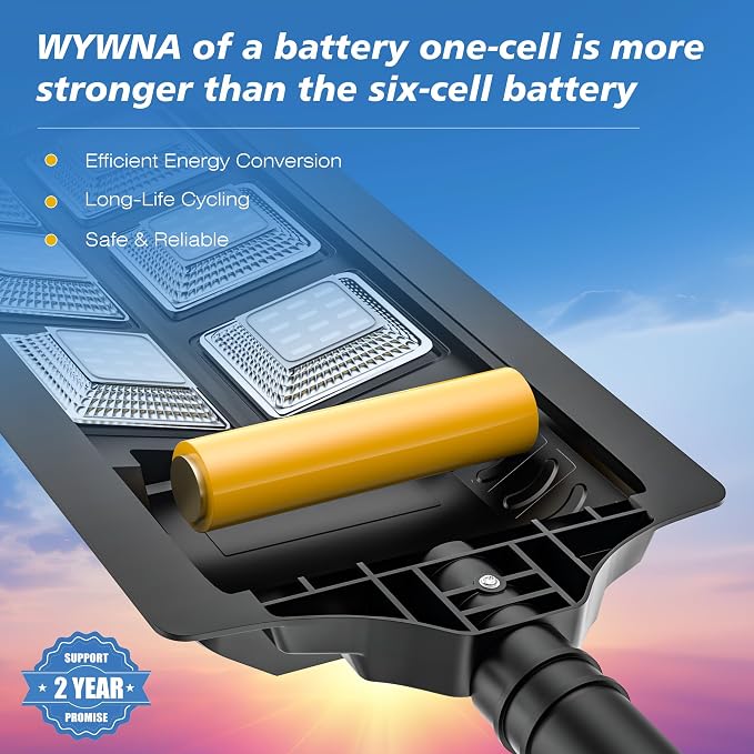 WYWNA Solar Lights Outdoor, 6000K LED Solar Lights Outdoor Waterproof, Solar Flood Lights Outdoor with Motion Sensor and Remote Control, Solar Street Light Dusk to Dawn 4-Pack