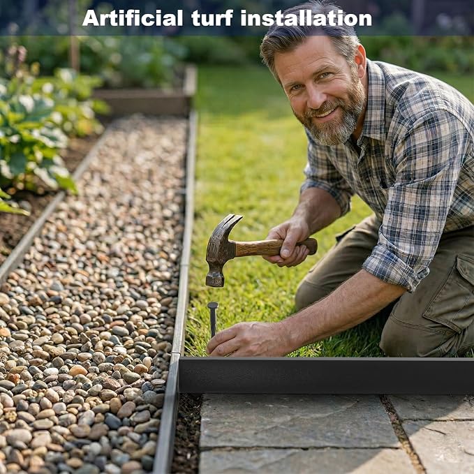 100pack 8-Inch Plastic Landscape Edging Spikes Landscape Anchoring Nail Spiral Landscape Stake for Weed Barrier, Paver Edging, Landscape Edging, Artificial Turf, Grass Pathway and More Black-100pcs