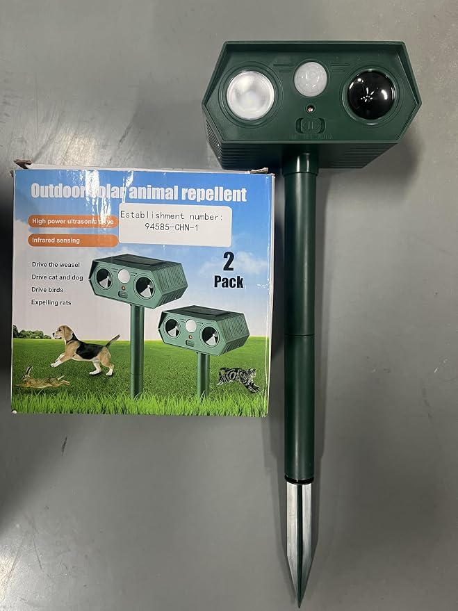 Sonic Fortress Pro Deer Repellent Devices, IP65 Solar Ultrasonic Racoon Squirrel Repellent Outdoor Motion Activated Animal Repeller Cat Deterrent Light to Scare Rabbit Dog Skunk Out of Garden Yard(4)