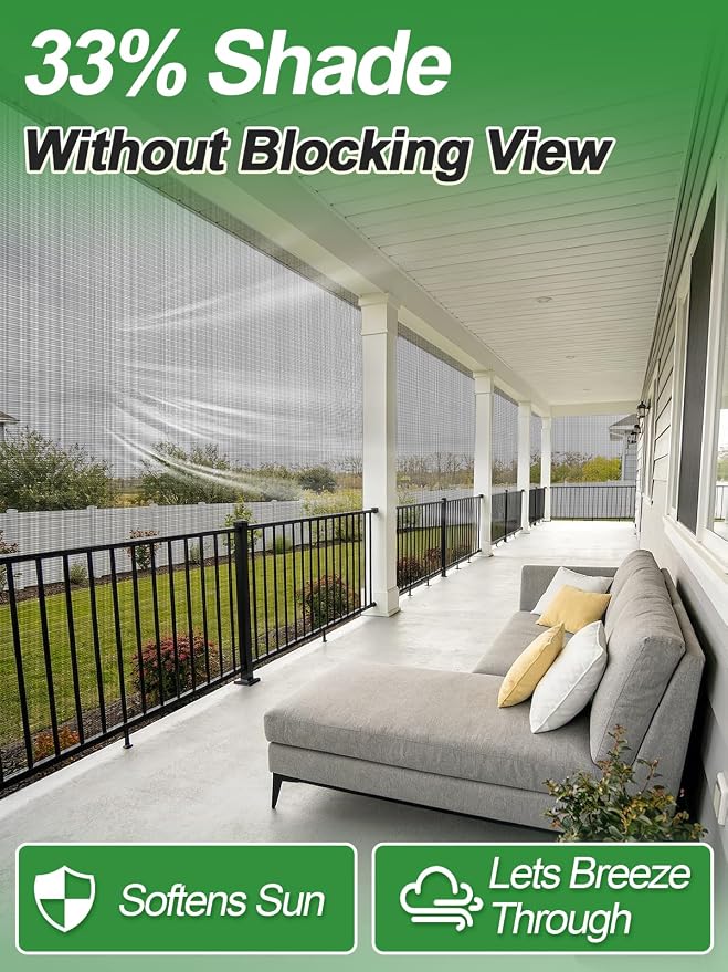 10x50ft PP Nanocomposite Garden Netting - Keep Bugs Out, Mosquito Net for Patio, Bird Barrier Mesh Screen for Balconies Outdoor Plants Vegetables Raised Beds, 33% Shade Rating