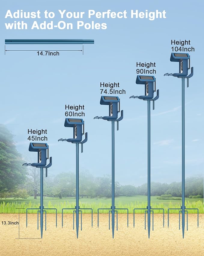 Onlyfly Bird Feeder Pole Stand – 104 Inch Height Feeding Station with 1-Inch Dia Heavy Duty for Hanging Feeders, 2026 Upgraded Bird House Pole Mount Kit for Outdoor, Slip-Fit Connection, Blue