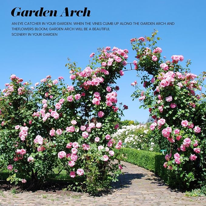 Garden Arch Trellis for Climbing Plants Outdoor - 4.6 * 7.8Ft, 100% Metal Sturdy Garden Arbor with Rust-Proof Coating, Garden Arch for Climbing Plants, Party Wedding Arch Decoration