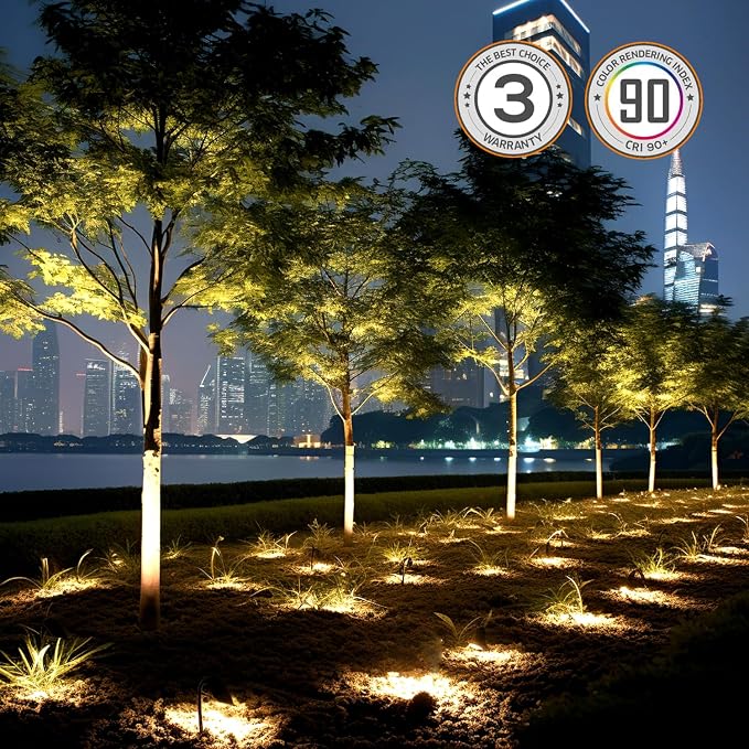 6W LED Landscape Lights, 110V 120V Well Lights IP68 Waterproof 5500k Cool White Outdoor In-Ground Lights for Yard, Garden Patio, Pathway,8 Pack