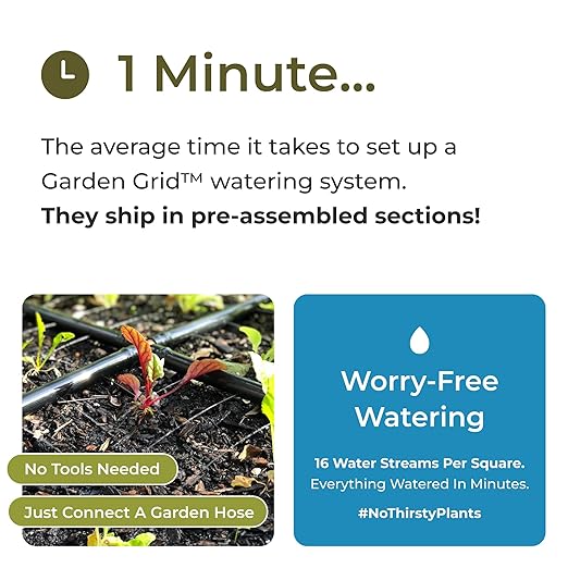 Garden Grid Watering System, 3x8 | Garden Irrigation System for Garden Beds | Pre-Assembled, Waters Every Plant, 2-Min Setup, USA-Made, Lasts 5–10x Longer Than Drip Irrigation | Standard, 33.5"x88"