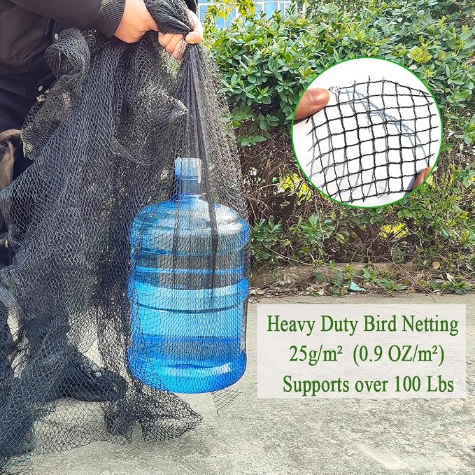 7.5x100 Ft Deer Netting, 1/2 in Strong Woven Bird Netting for Garden Protection, Bird Net for Blueberry Bushes, Strawberry Plants, Vegetables, Against Deer, Squirres, Small Critters