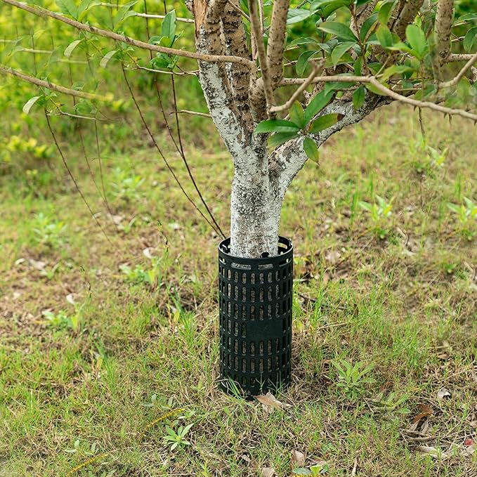 YGAOHF Tree Trunk Protector, 7 Pack Tree Trunk Protector Guard, Heavy Duty Expandable Tree Wrap, Black Tree Protectors from Trimmers, Mowers, Animals, Perfect for Saplings and Fruit Trees