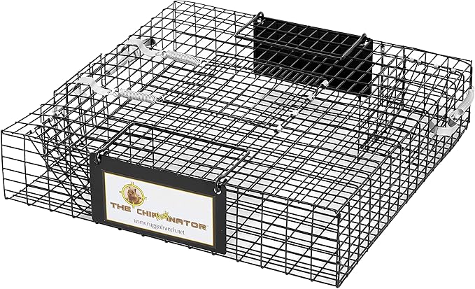 Rugged Ranch 4‑Pack Chipmunkinator Multi‑Catch Chipmunk Trap, Wire Cage, 14.5"x4"x14.5" Each - Live Catch‑and‑Release, 2‑Door Humane Rodent Control, No‑Poison Outdoor Use