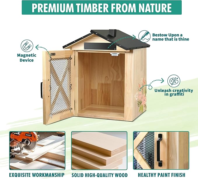 Outdoor Book Sharing Box, Waterproof Tin Roof Wooden Book Exchange Cabinet for Communities, Neighborhoods, and Schools, DIY Literature Storage for Books, Magazines, and Art (Wood)