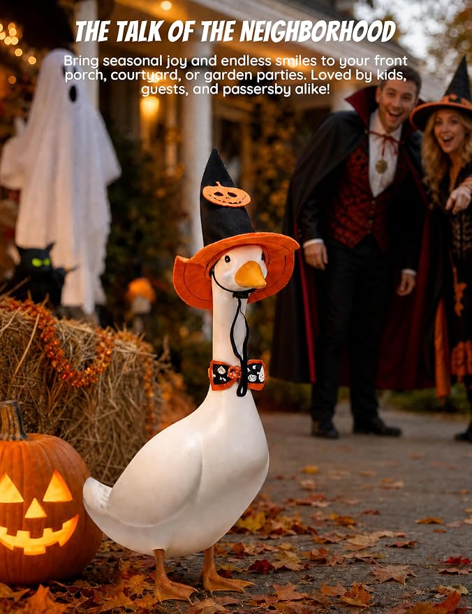 8 Set Holiday Porch Goose Outfits for 17/19/23" Plastic Lawn Goose - 4th of July, Summer, Thanksgiving, Valentines, St. Patricks, Easter Clothes - Patio Yard Garden Decor with Hat and Bow Tie