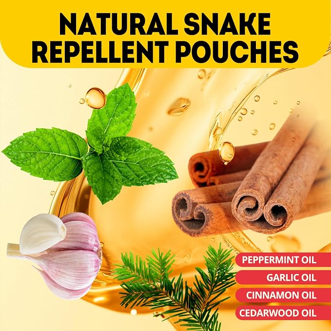 Snake Repellent for Yard Powerful, Best Rattlesnake Repellent Indoor Pet Safe, Snake Away for Outdoor, Nature Snakes Be Gone for Lawn Garden Coop Farm Camping, Snakes Deterrent 12 Packs