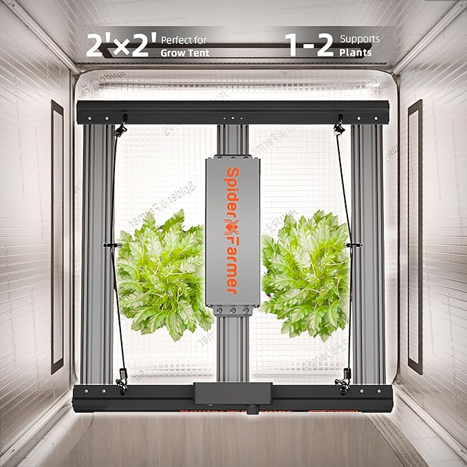 Spider Farmer G1500 Cost-Effective LED Grow Lights 150W, Smart App Control, 2x2ft Coverage Full Spectrum Digital Screen Dimmable Bar Style Growing Lamp for Indoor Plants