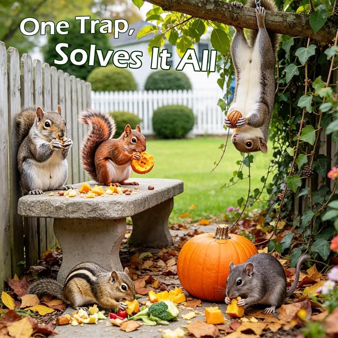Squirrel Traps, Outdoor Heavy-Duty Squirrel Traps, Rodent Trap for Patios, Squirrel Trap for Outdoor Use, Garden Use-1 Pack