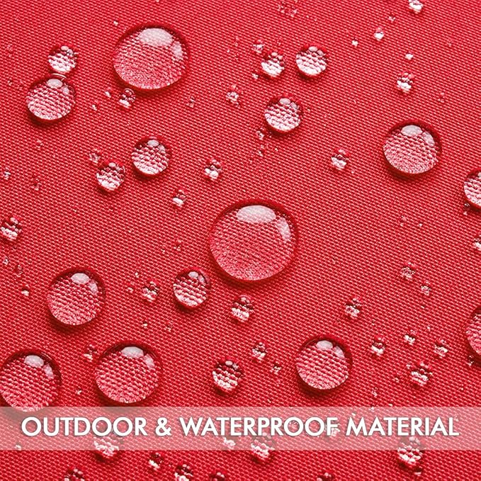 MIULEE Pack of 2 Outdoor Waterproof Pillow Covers Decorative Farmhouse Throw Pillow Covers Square Solid Color Couch Pillow Covers for Patio Tent Bed Sofa Living Room 24x24 Inch Red