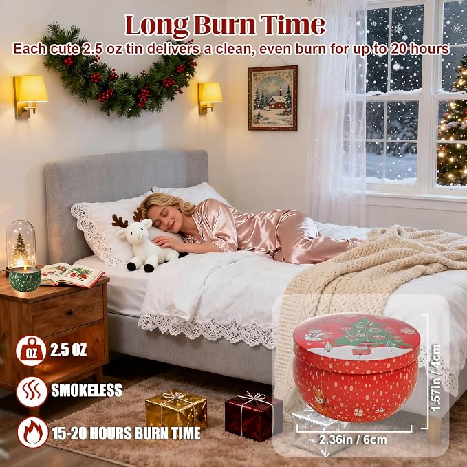 Christmas Scented Candles Gift- Aromatherapy Candle-Soy Wax-Long Lasting Burn time, Gifts for Women & Men,Home Decor,Scented Soy Candle Set,Holiday Home Scent (9, Christmas-Scented Candles 2)