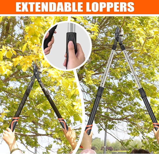 AIRAJ 26-39'' Extendable Anvil Loppers,Heavy Duty Branch Cutter up to 2.75'' Cut Capacity, Tree Trimmer with Compound Action,Tree Prune with Spare Blade,Pruning Shear for Gardening