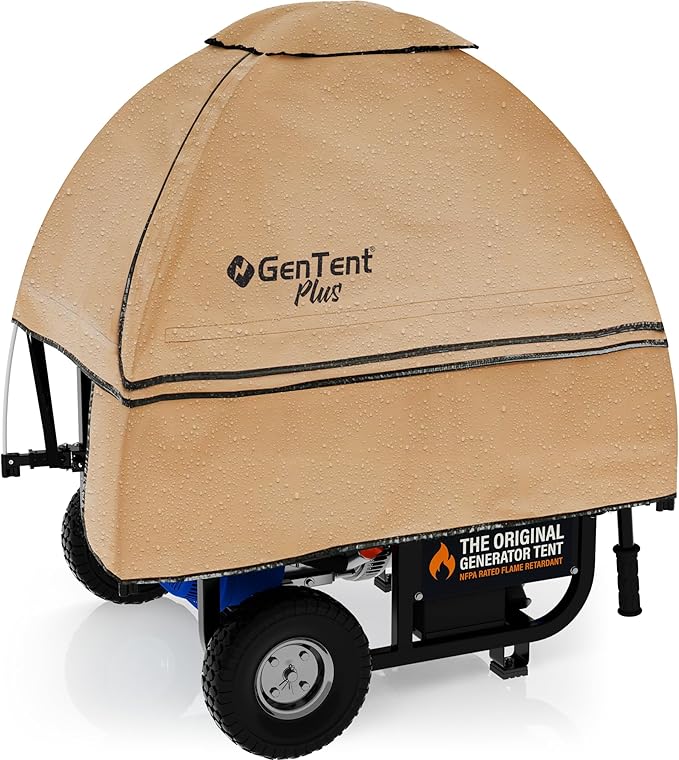 GenTent Open Frame Running Cover – Universal Kit Generator Tent (Tan, Original - Plus)